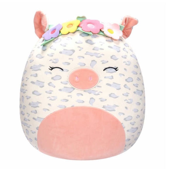 NWT 16” Rosie the Spotted Pig with Flower Crown Squishmallow - Picture 5 of 7